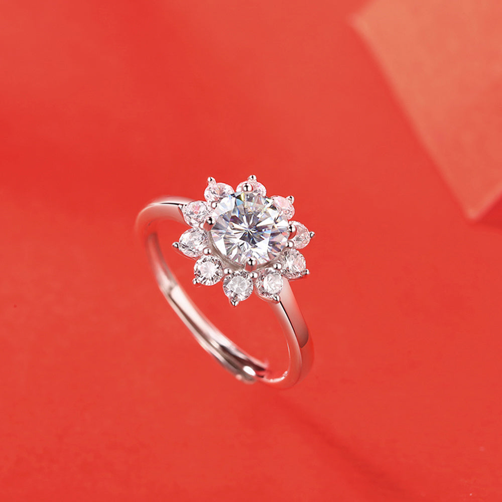 Moissanite Ring 925 Sterling Silver