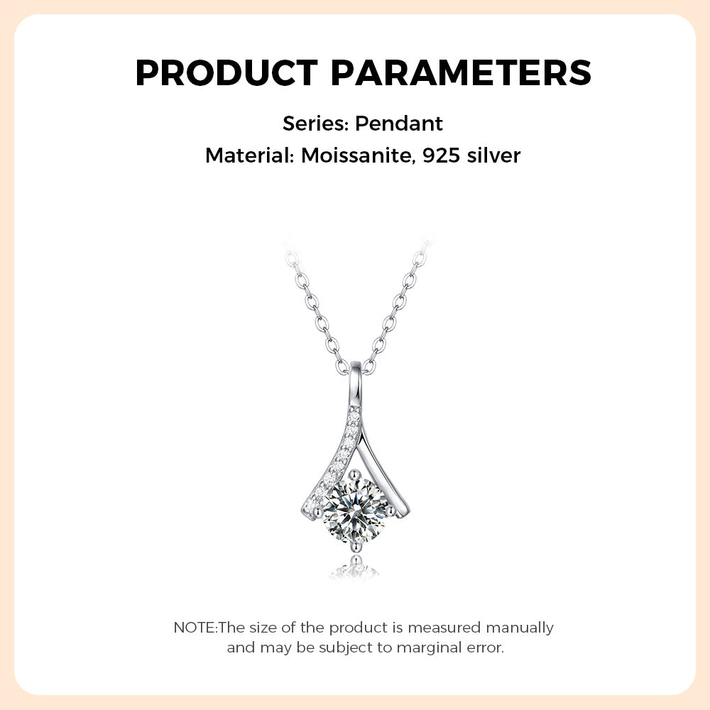Moissanite Necklace 925 Sterling Silver