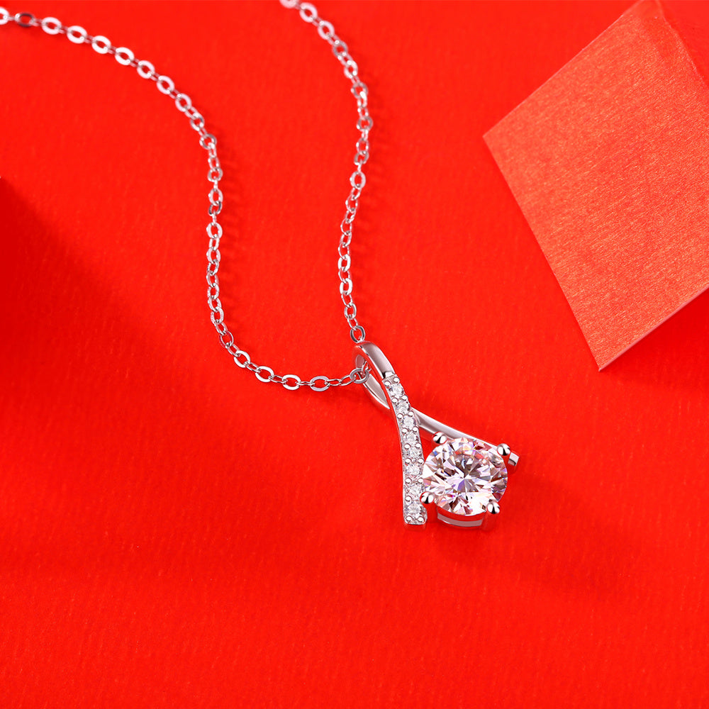 Moissanite Necklace 925 Sterling Silver