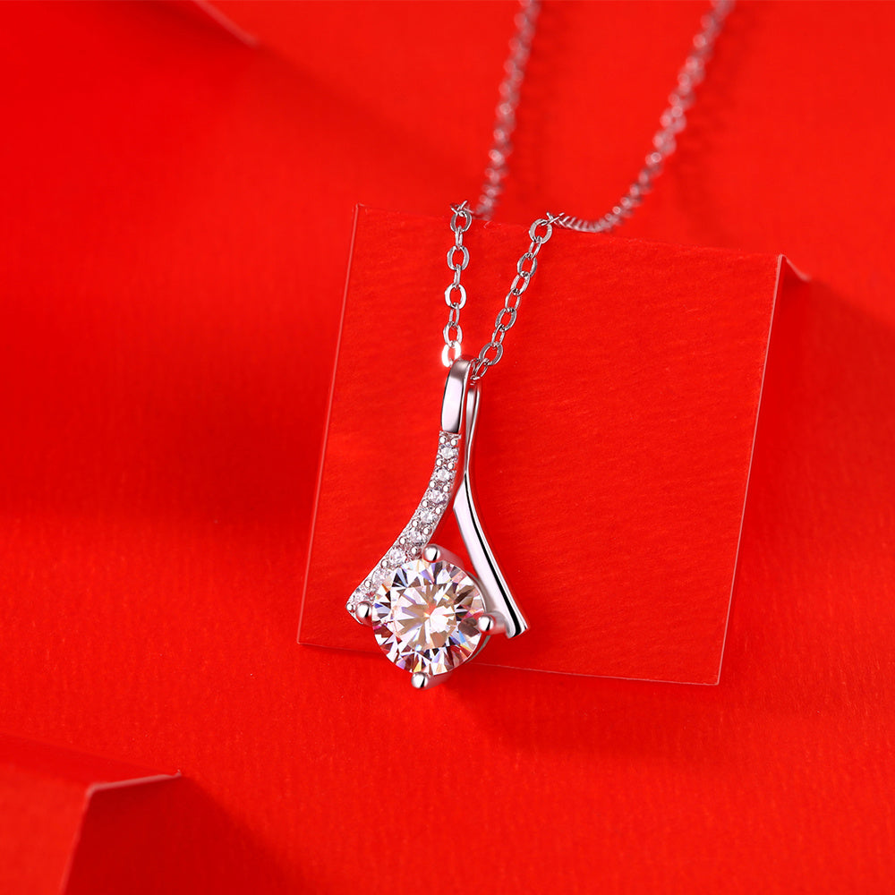 Moissanite Necklace 925 Sterling Silver