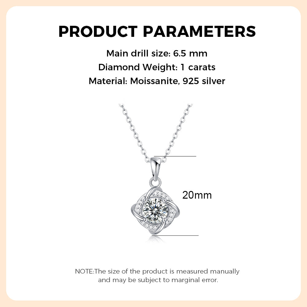 Moissanite Necklace 925 Sterling Silver