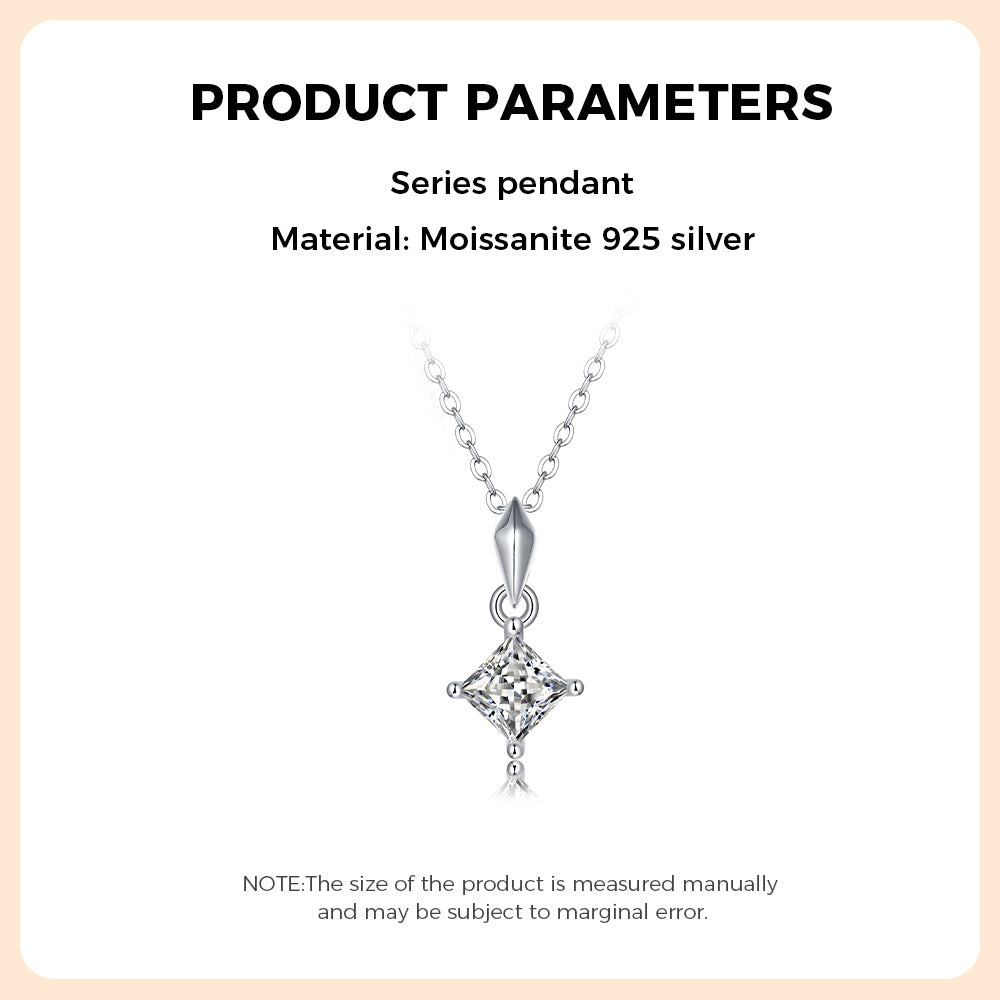 Moissanite Necklace 925 Sterling Silver
