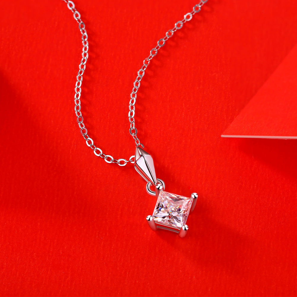 Moissanite Necklace 925 Sterling Silver