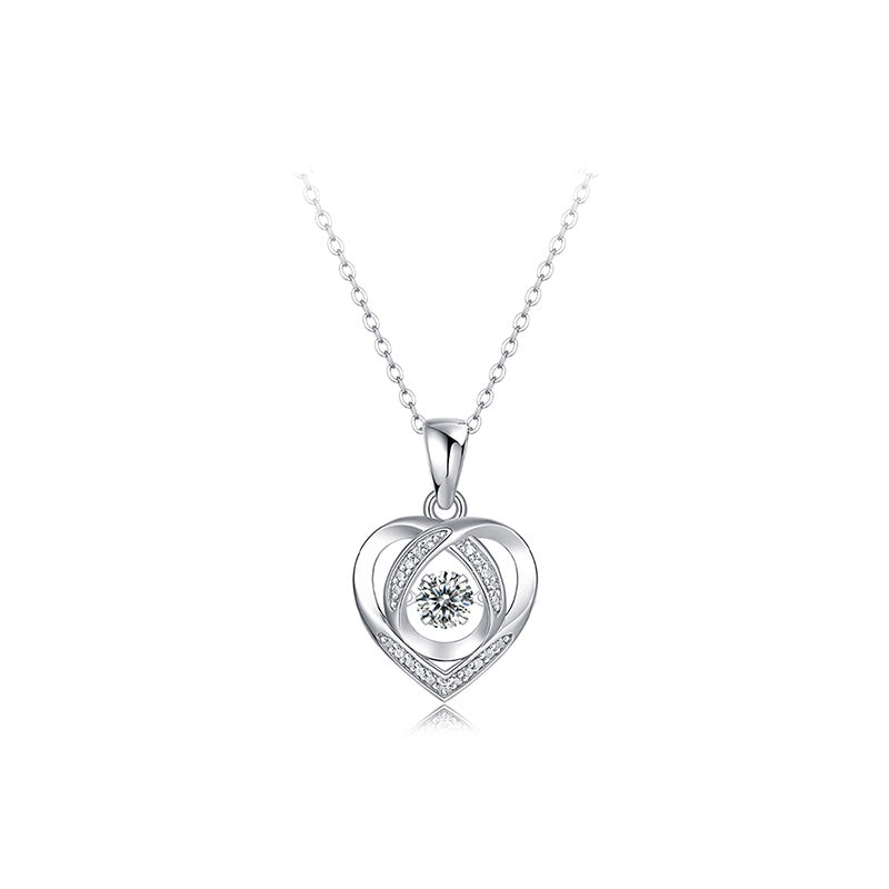 Heart Moissanite Necklace 925 Sterling Silver