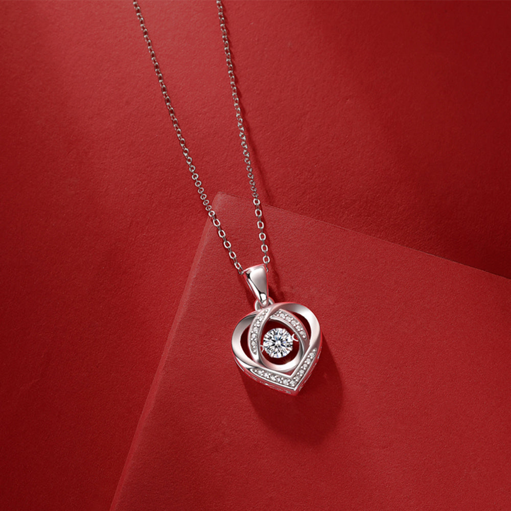 Heart Moissanite Necklace 925 Sterling Silver