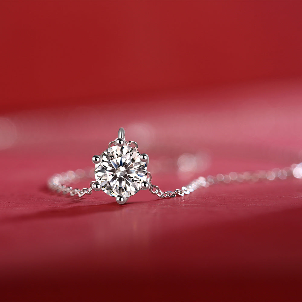 Snowflake Moissanite Necklace 925 Sterling Silver