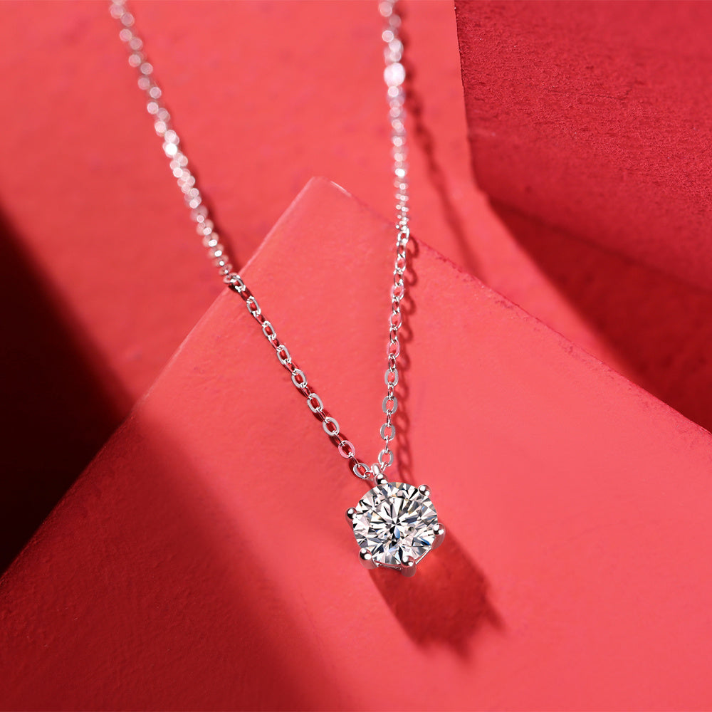 Snowflake Moissanite Necklace 925 Sterling Silver