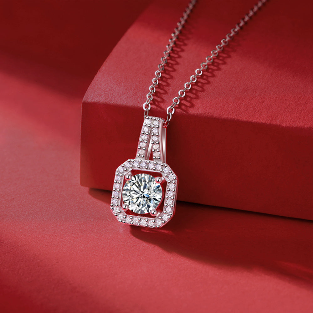 Moissanite Necklace 925 Sterling Silver