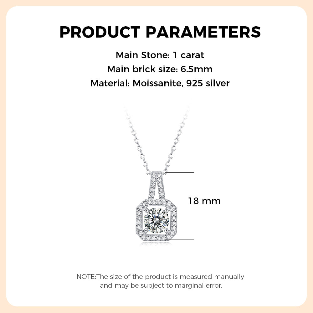 Moissanite Necklace 925 Sterling Silver