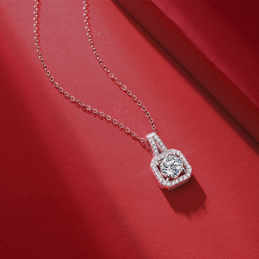 Moissanite Necklace 925 Sterling Silver
