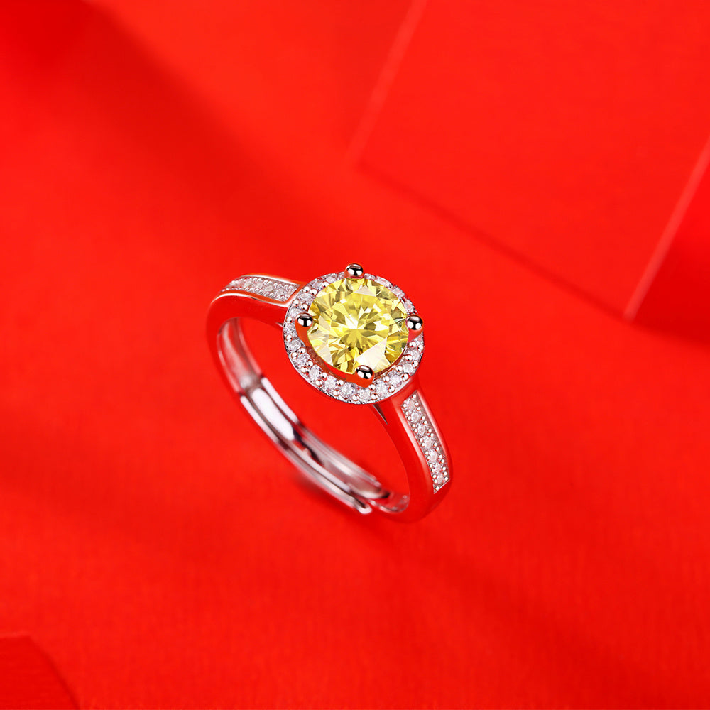 Moissanite Ring 925 Sterling Silver