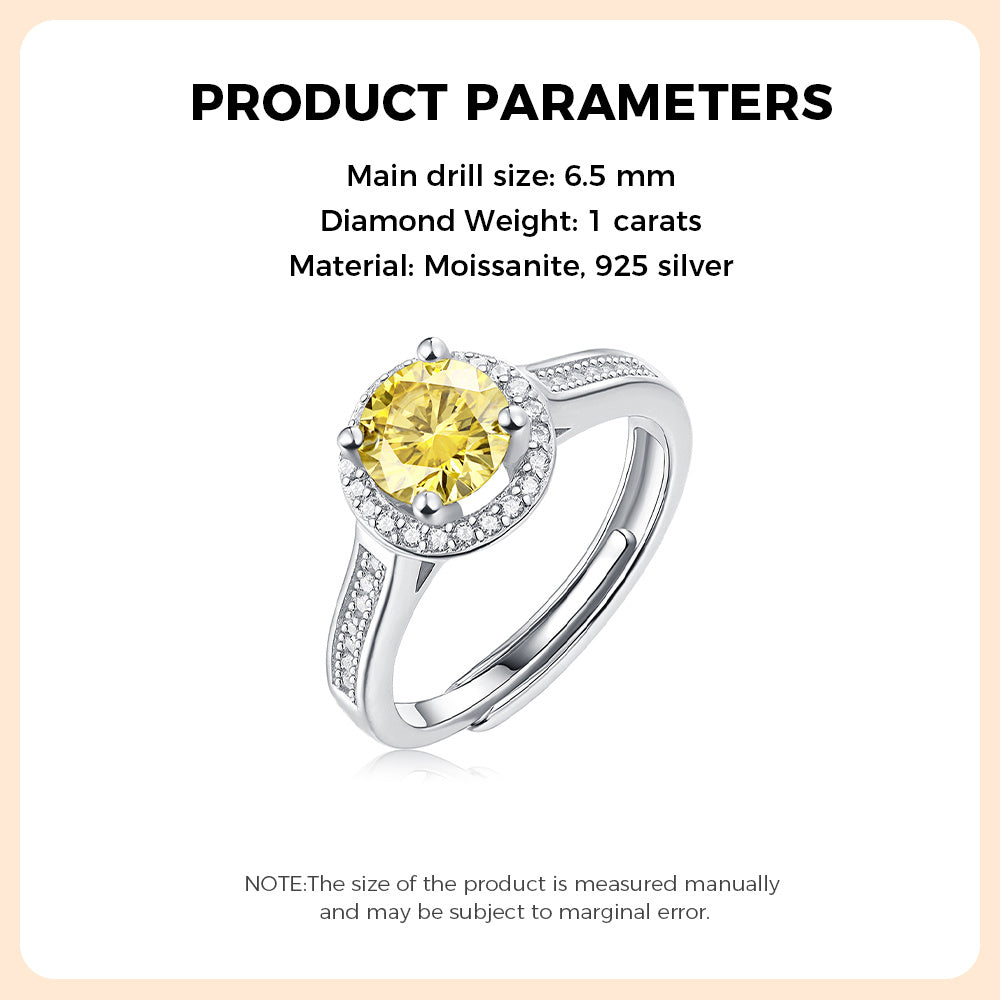 Moissanite Ring 925 Sterling Silver
