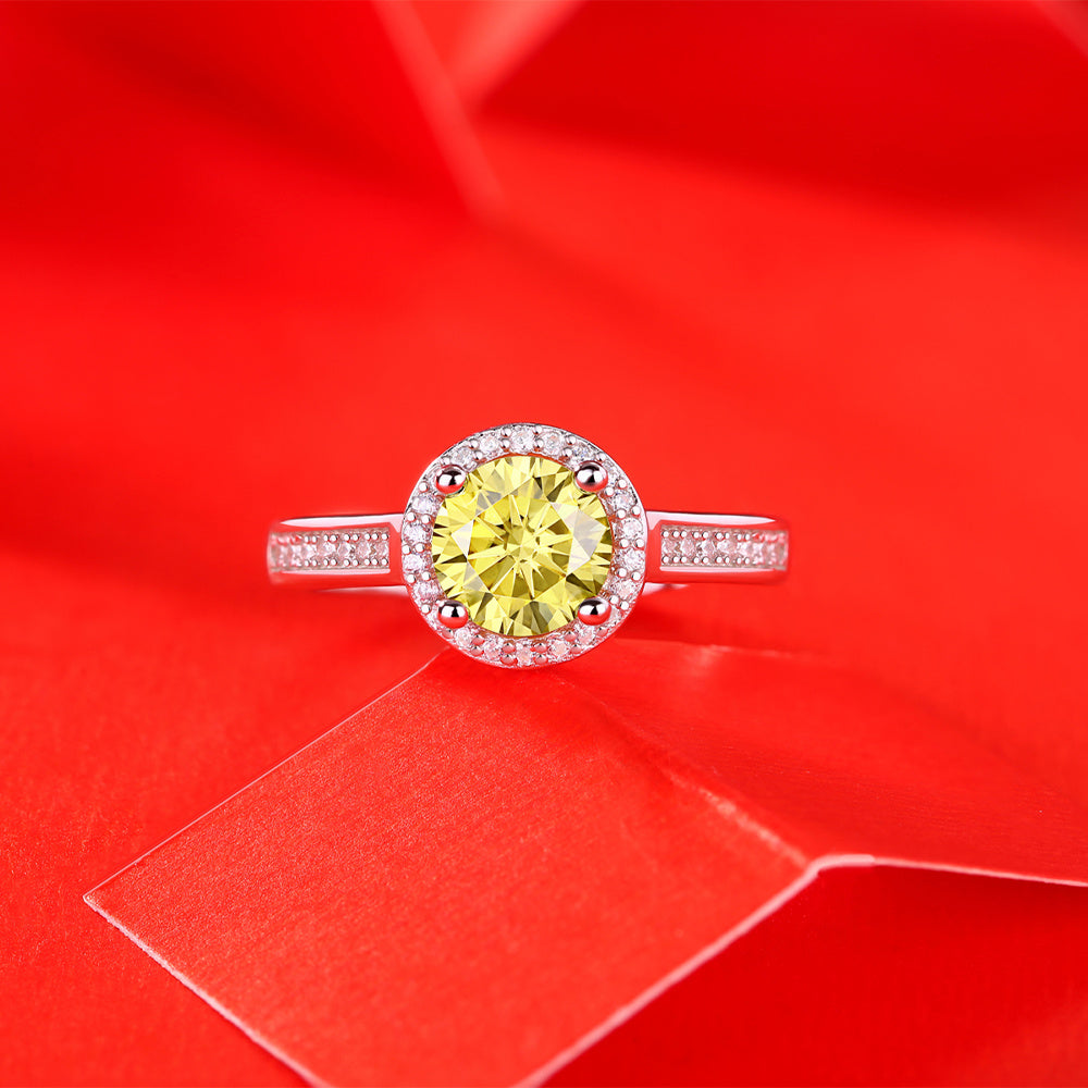 Moissanite Ring 925 Sterling Silver