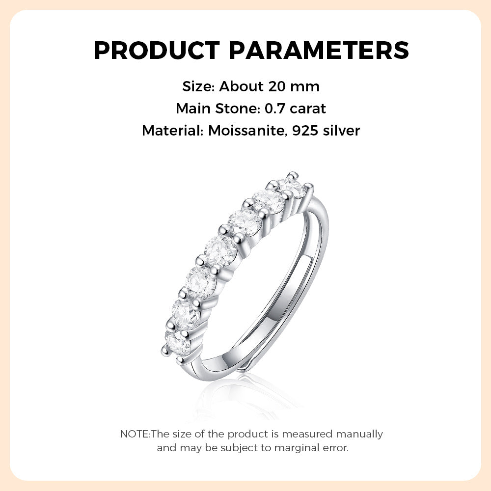Moissanite Ring 925 Sterling Silver