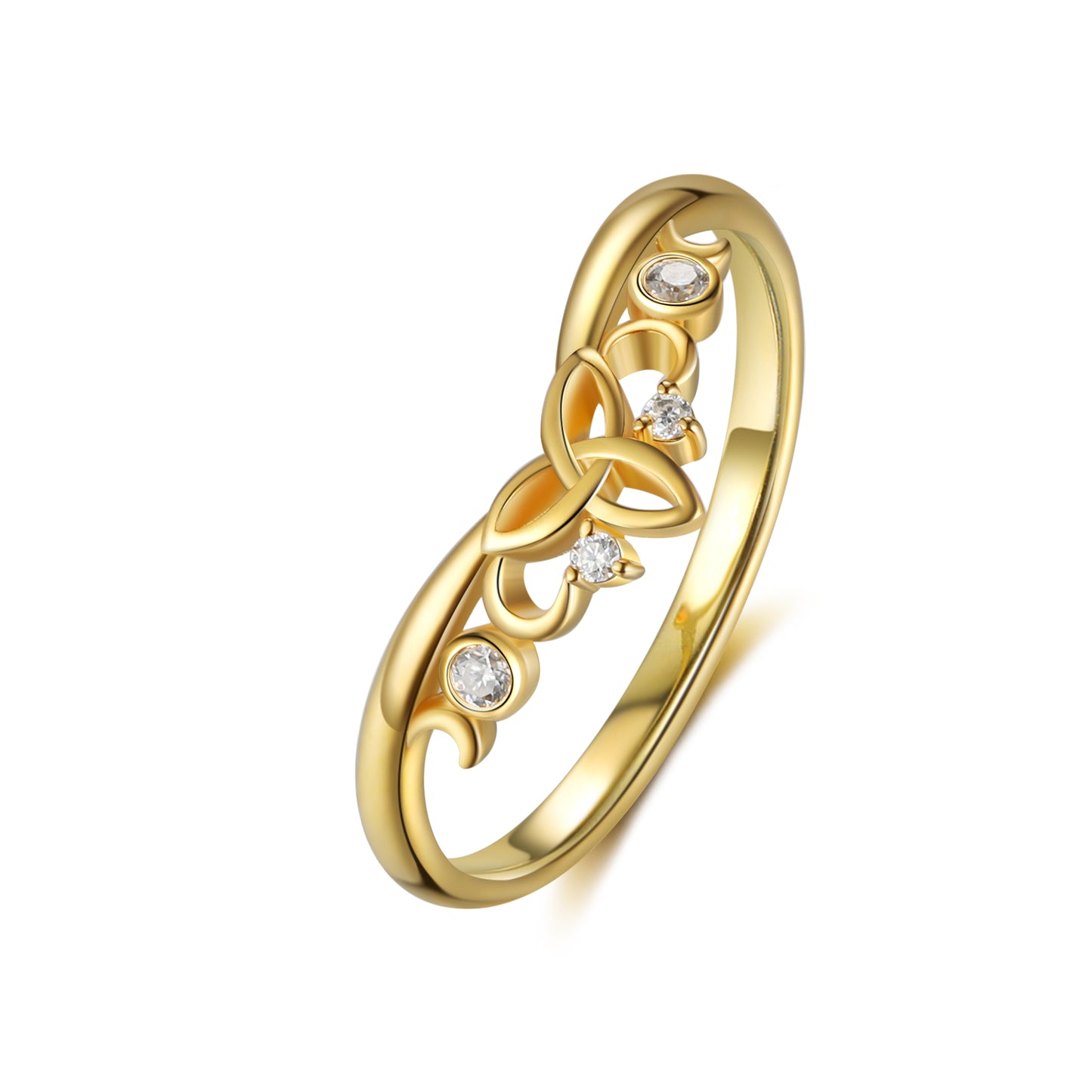18K Gold Alexandrite With Moissanite Rings Set (Available in Moss Agate)