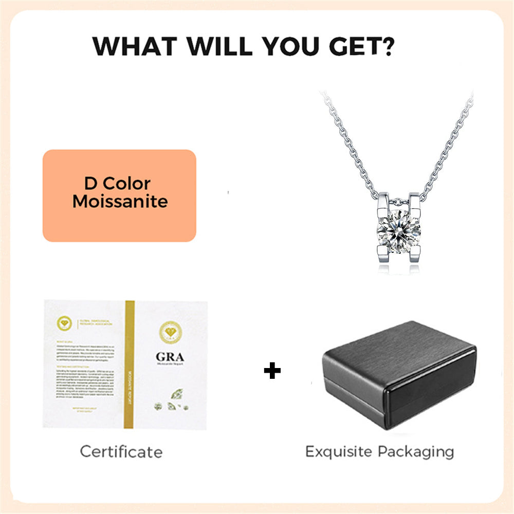 Moissanite Necklace 925 Sterling Silver