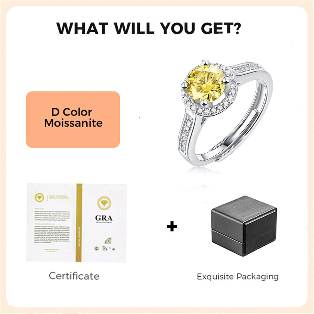 Moissanite Ring 925 Sterling Silver