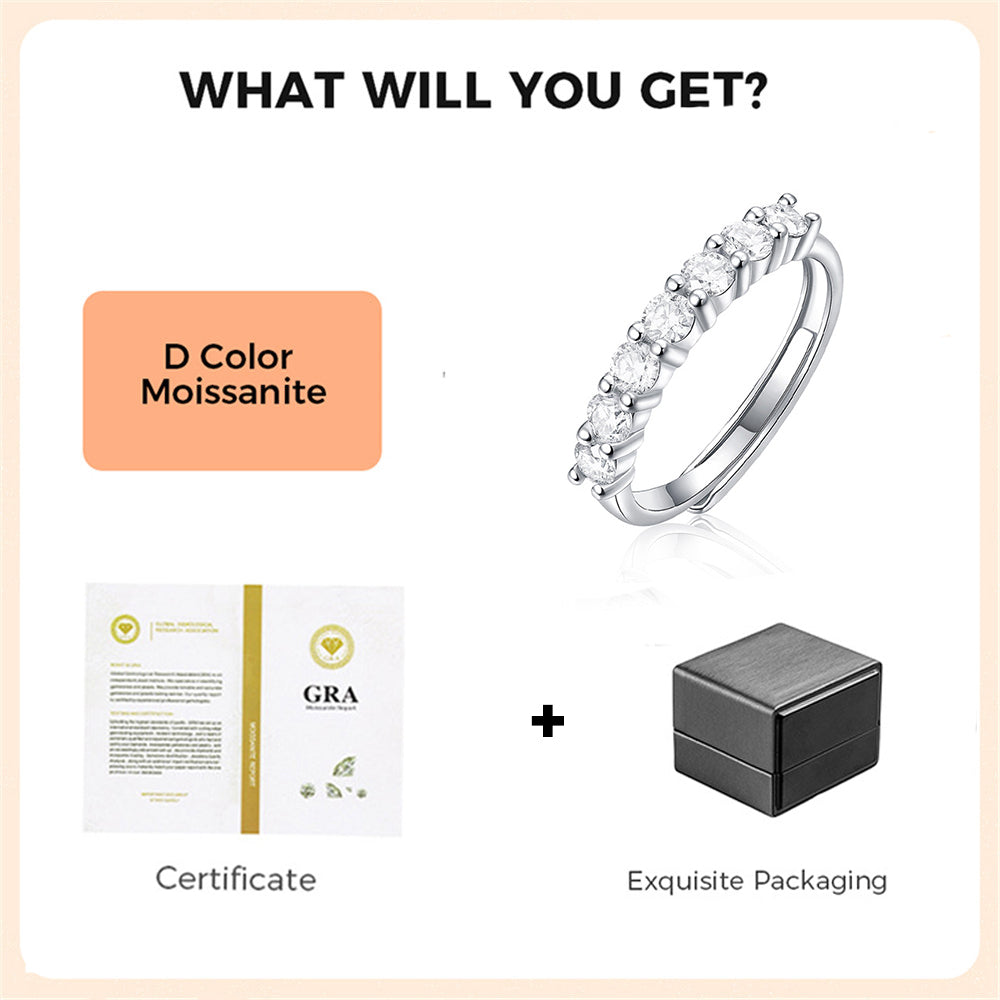 Moissanite Ring 925 Sterling Silver