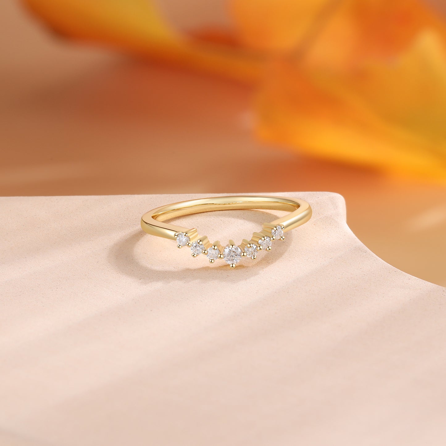 18K Gold Moissanite Ring