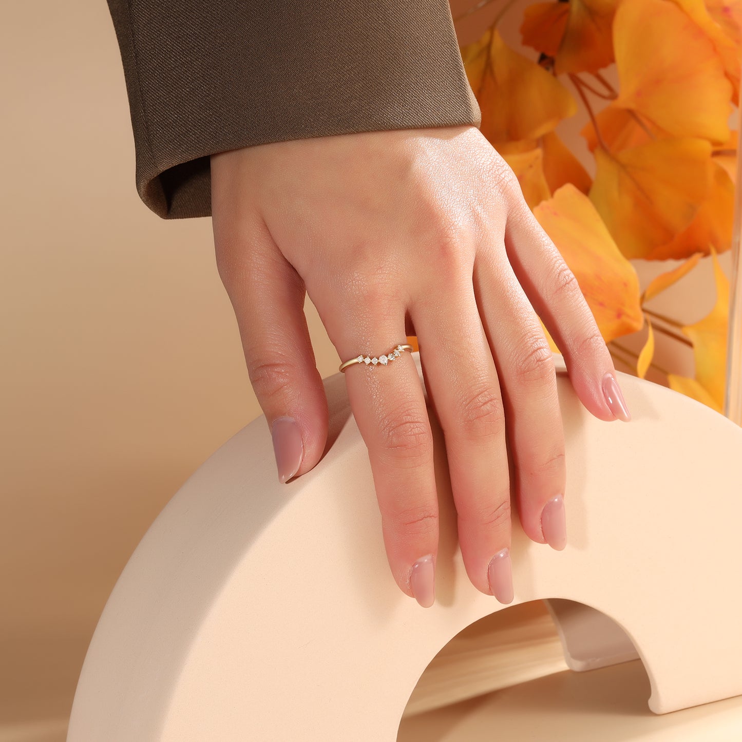 18K Gold Moissanite Ring