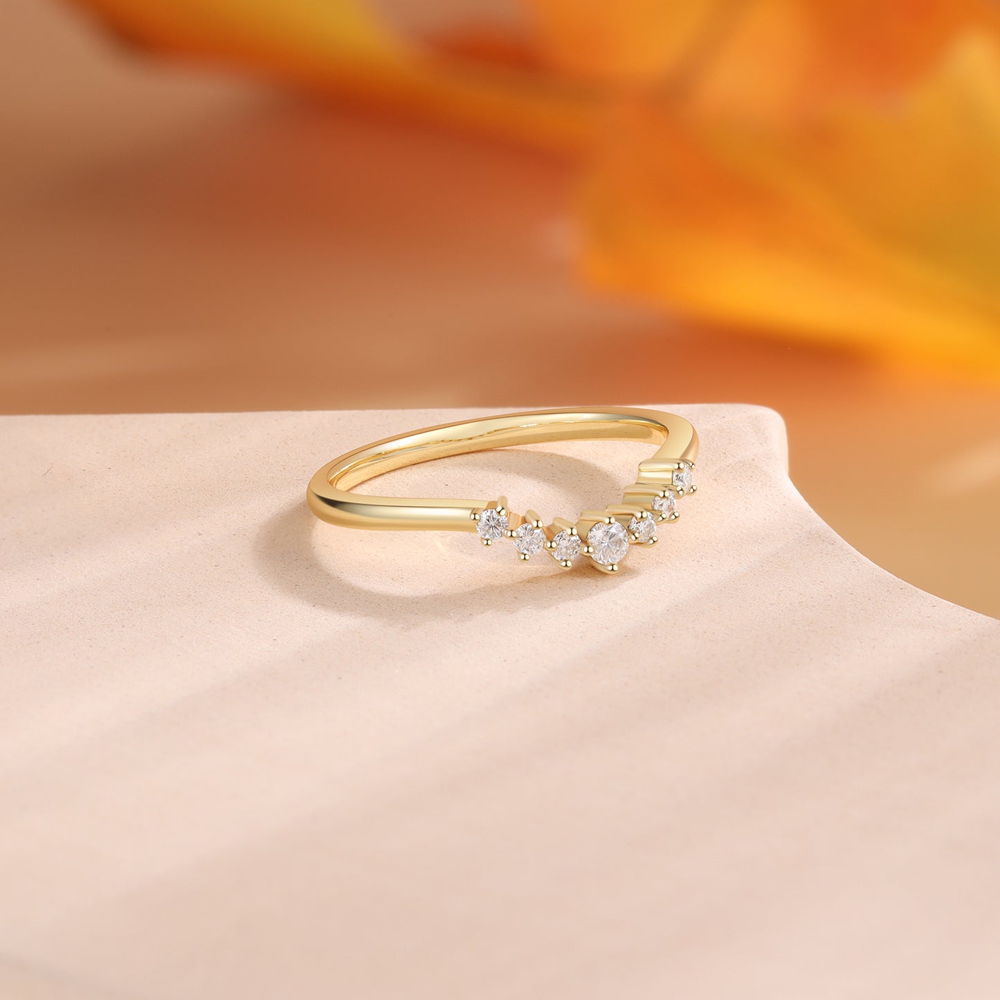 18K Gold Moissanite Ring