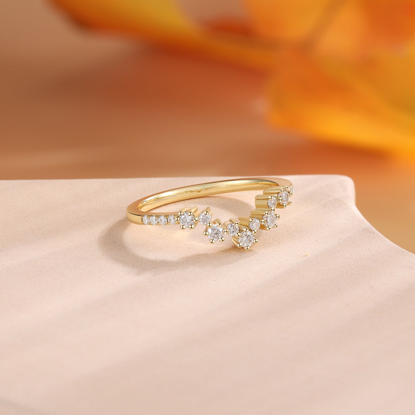 18K Gold Moissanite Ring