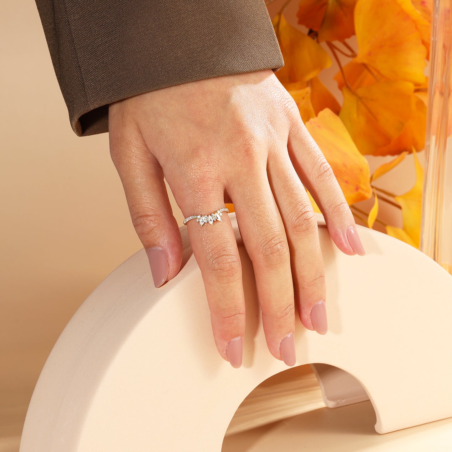 18K Gold Moissanite Ring
