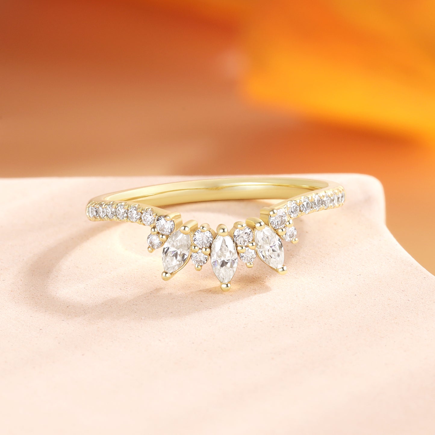 18K Gold Moissanite Ring