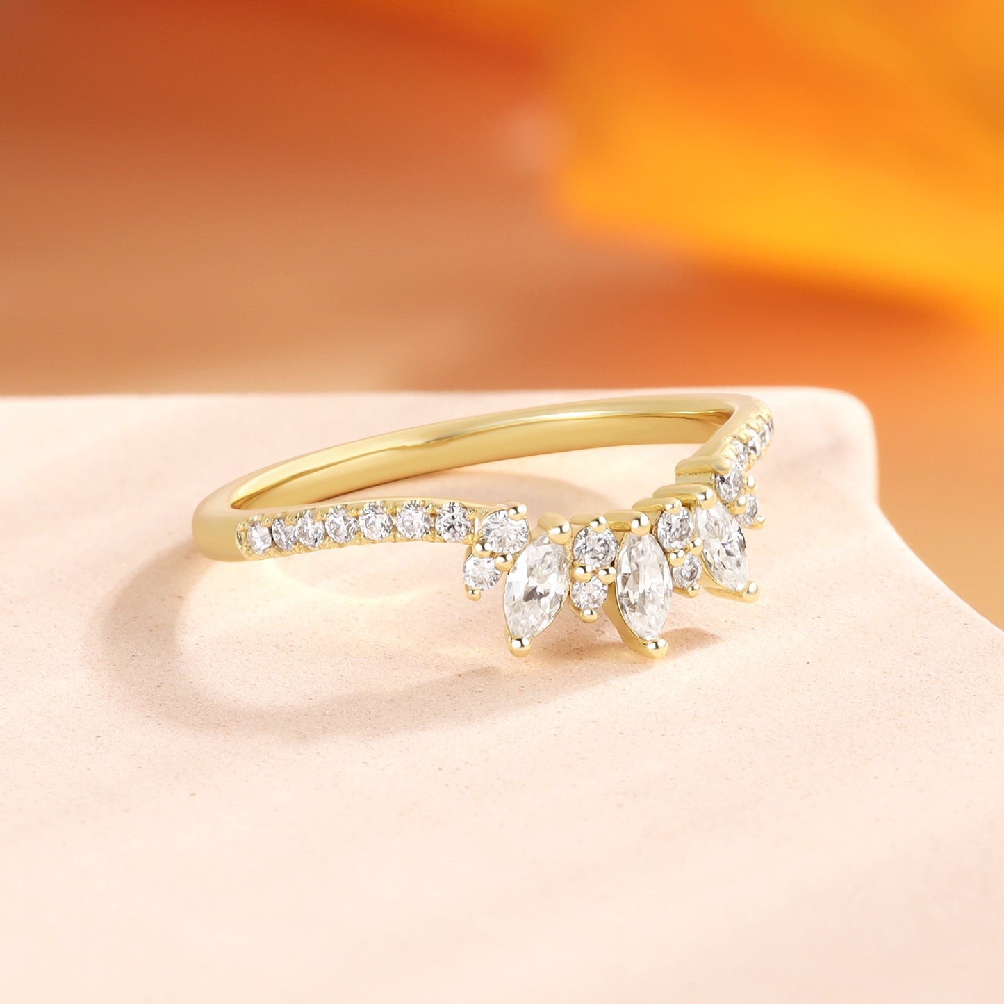 18K Gold Moissanite Ring