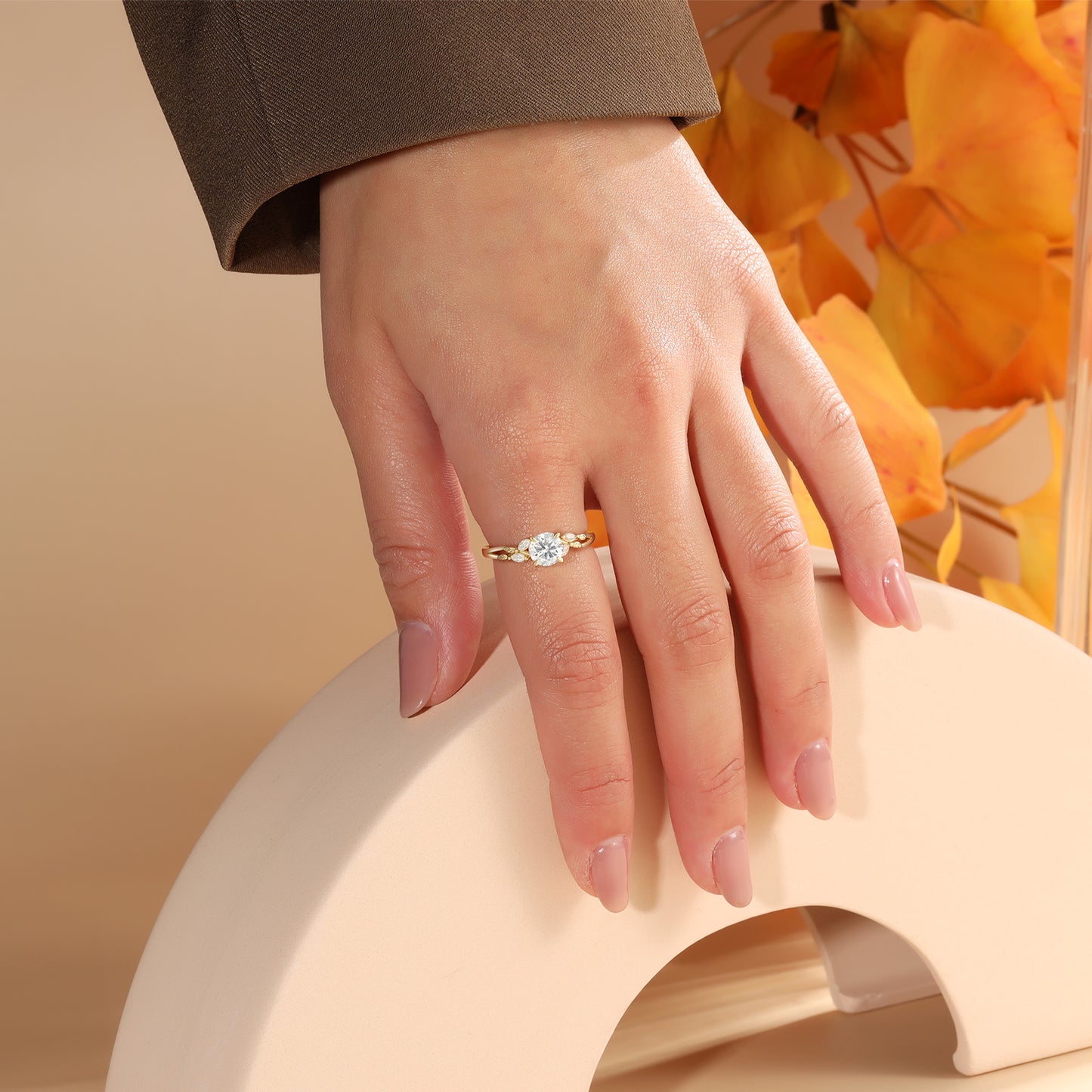 18K Gold Moissanite Ring