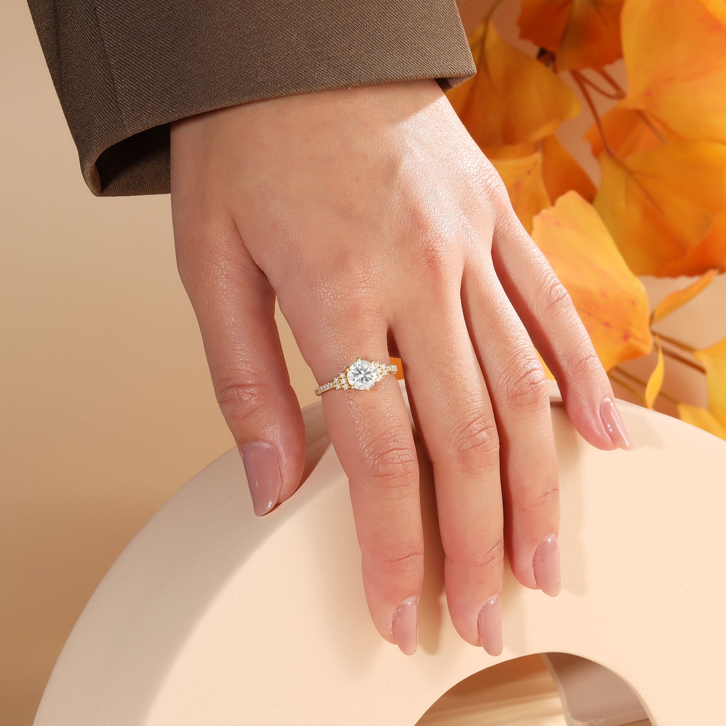 18K Gold Moissanite Ring