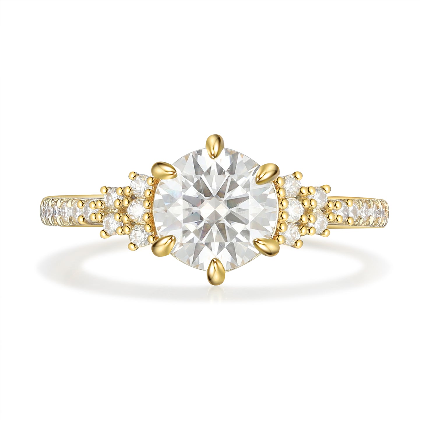 18K Gold Moissanite Ring