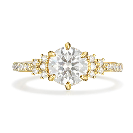18K Gold Moissanite Ring