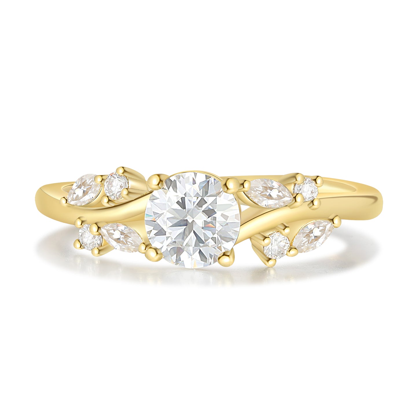 18K Gold Moissanite Ring