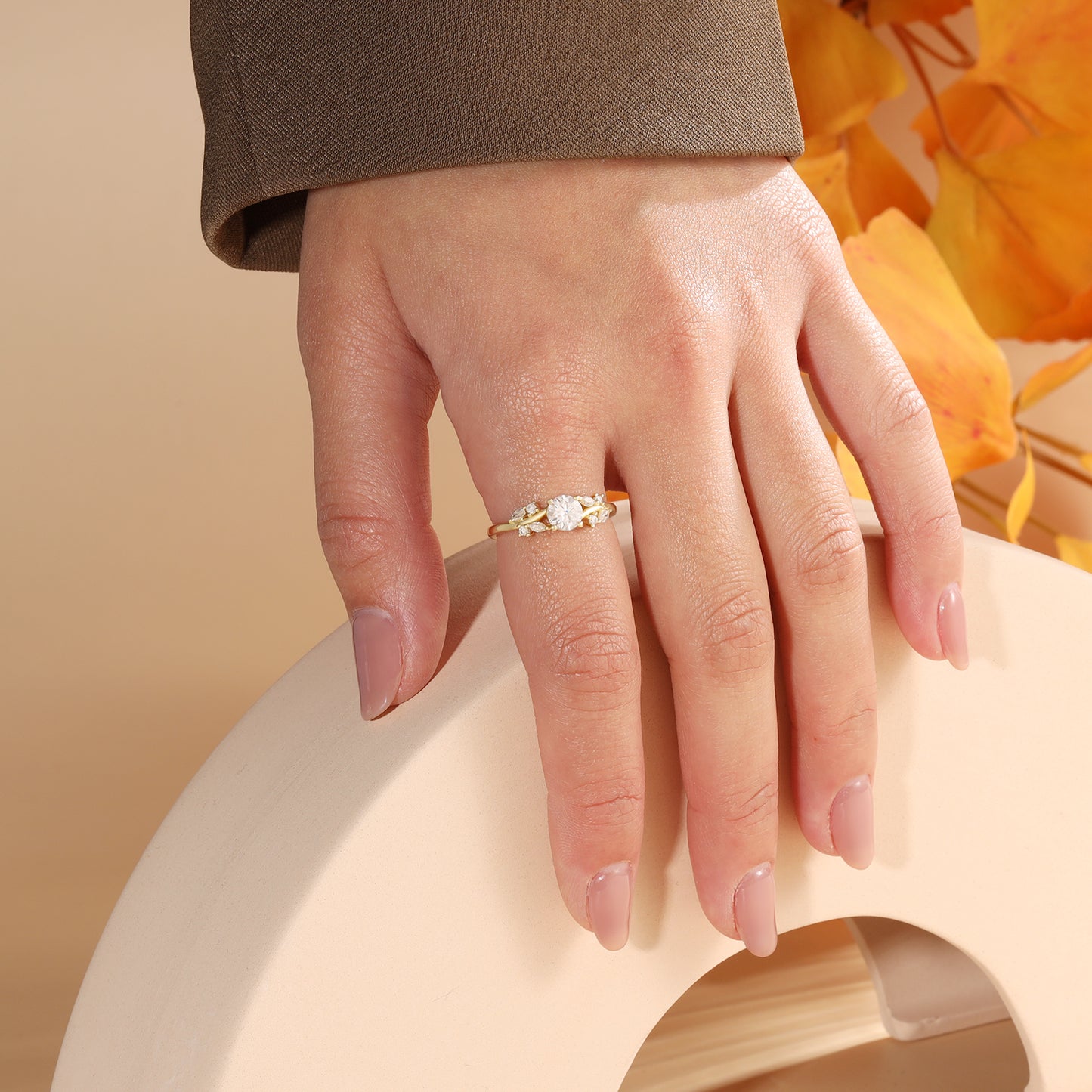 18K Gold Moissanite Ring