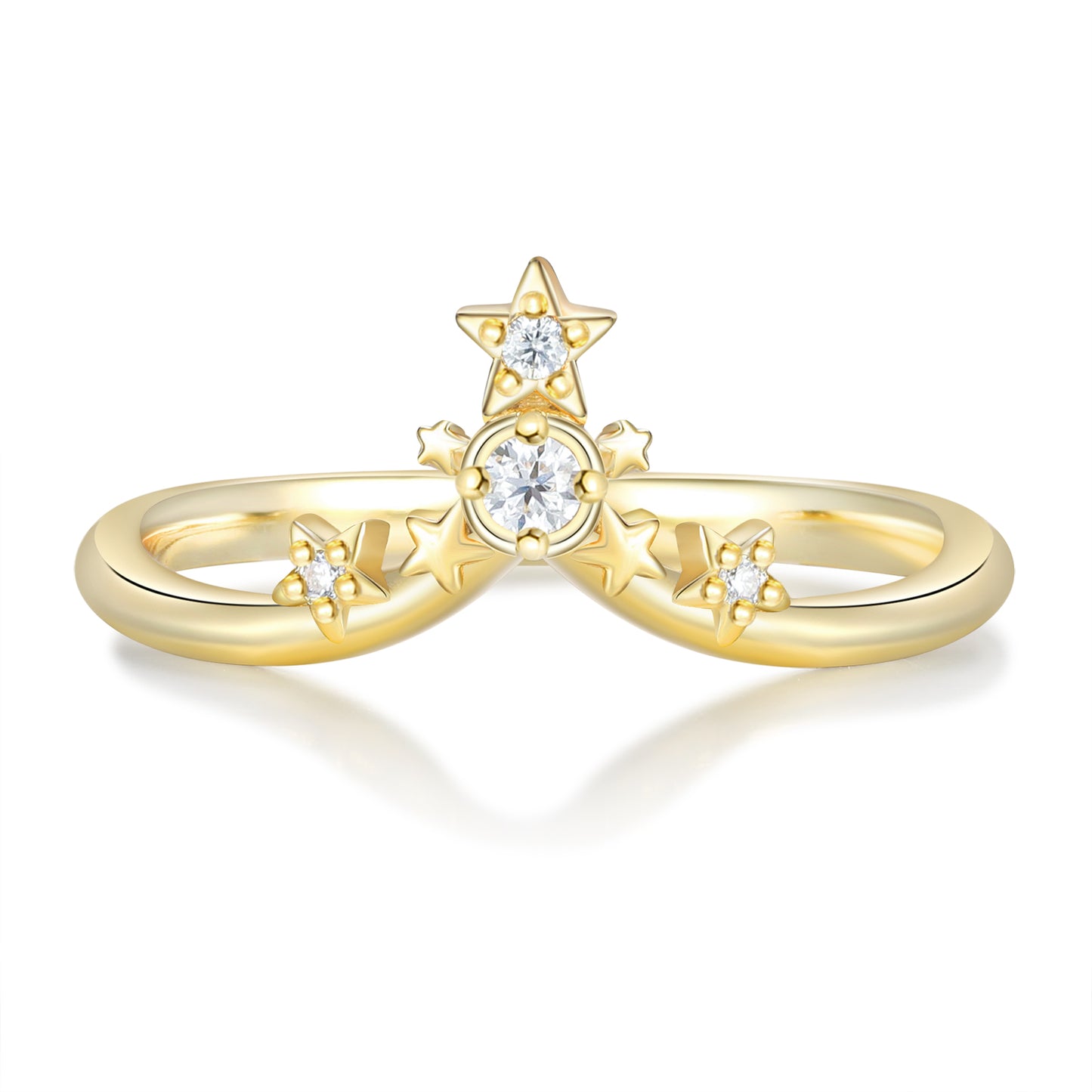 18K Gold Moissanite Ring
