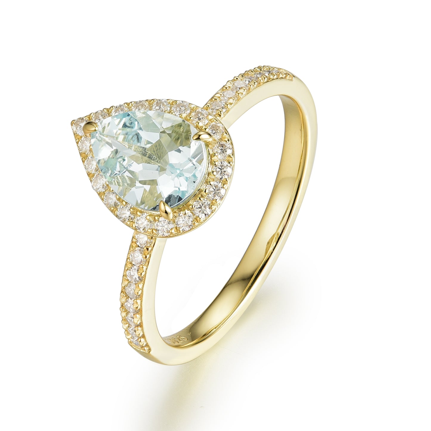 Natural Sapphire Pear With Moissanite 925 Sterling Silver Ring