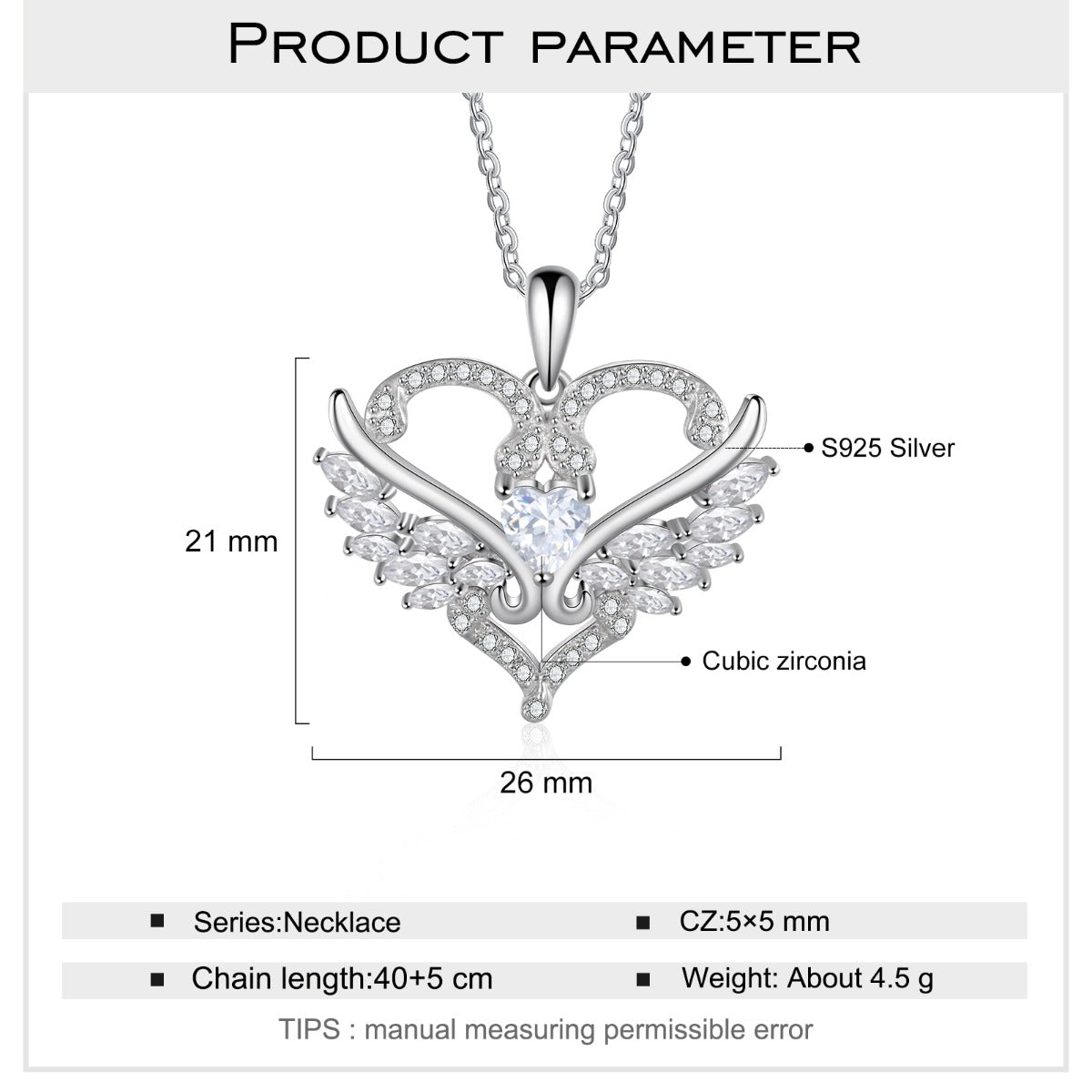 Cubic Zirconia Heart With Moissanite Necklace 925 Sterling Silver