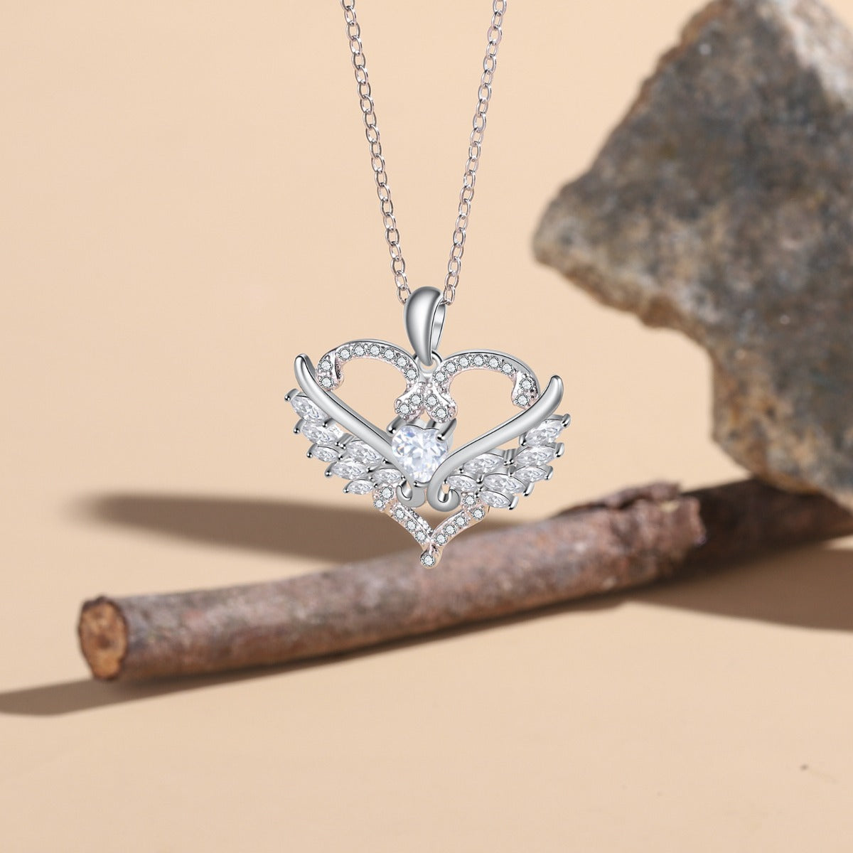 Cubic Zirconia Heart With Moissanite Necklace 925 Sterling Silver