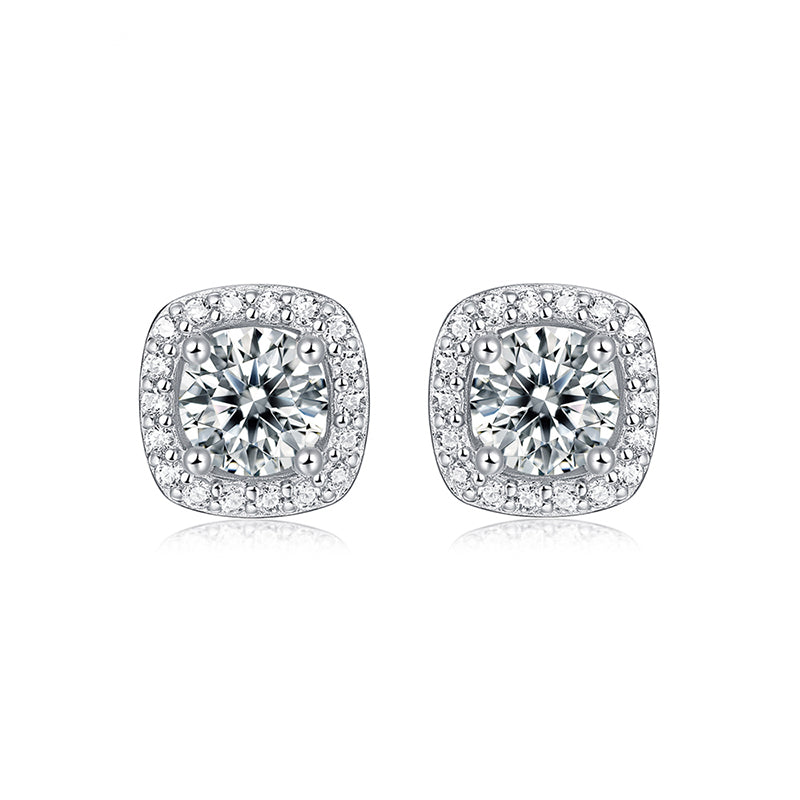 Moissanite Stud Earrings 925 Sterling Silver