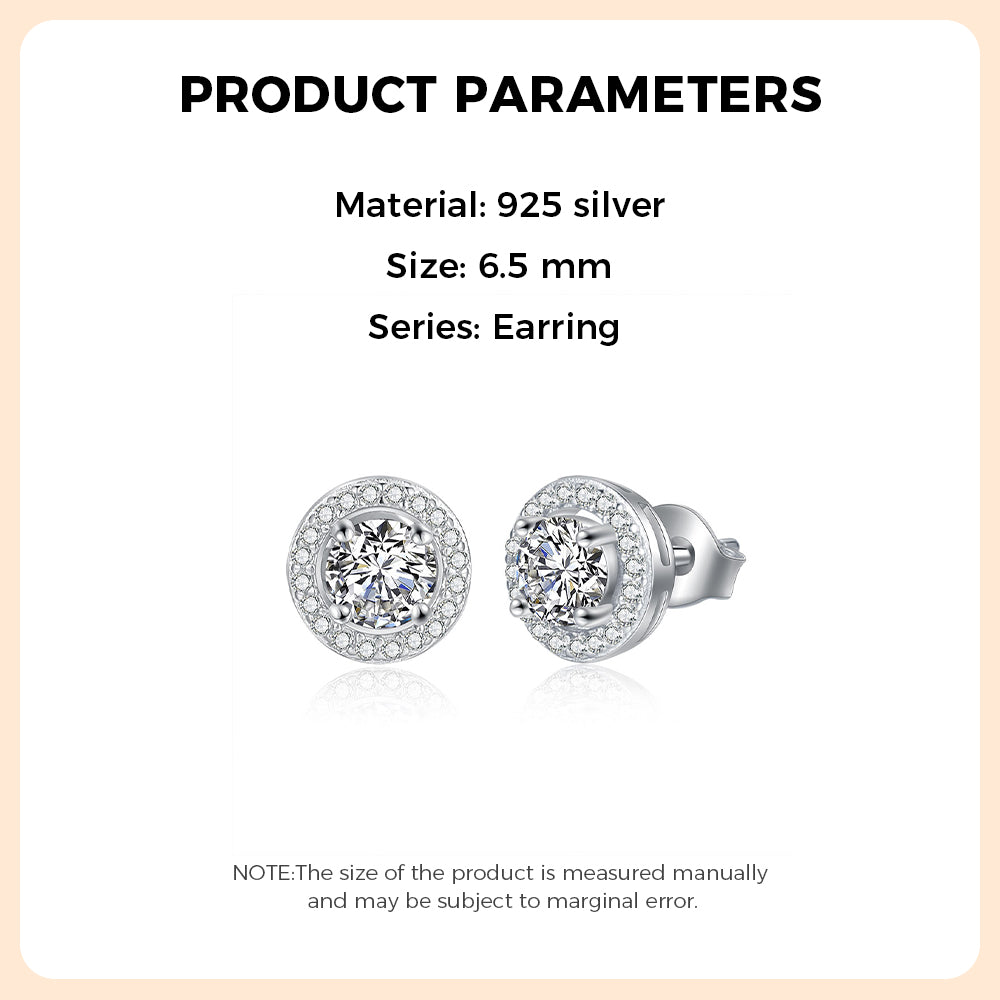 Moissanite Earring 925 Sterling Silver