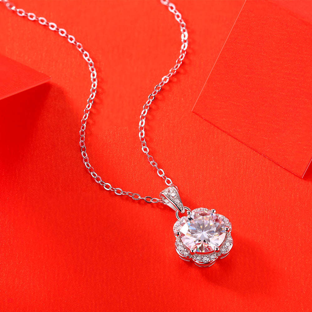 Moissanite Necklace 925 Sterling Silver