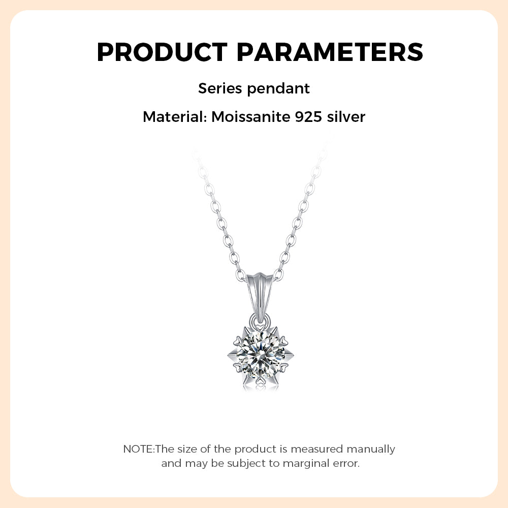 Moissanite Necklace 925 Sterling Silver