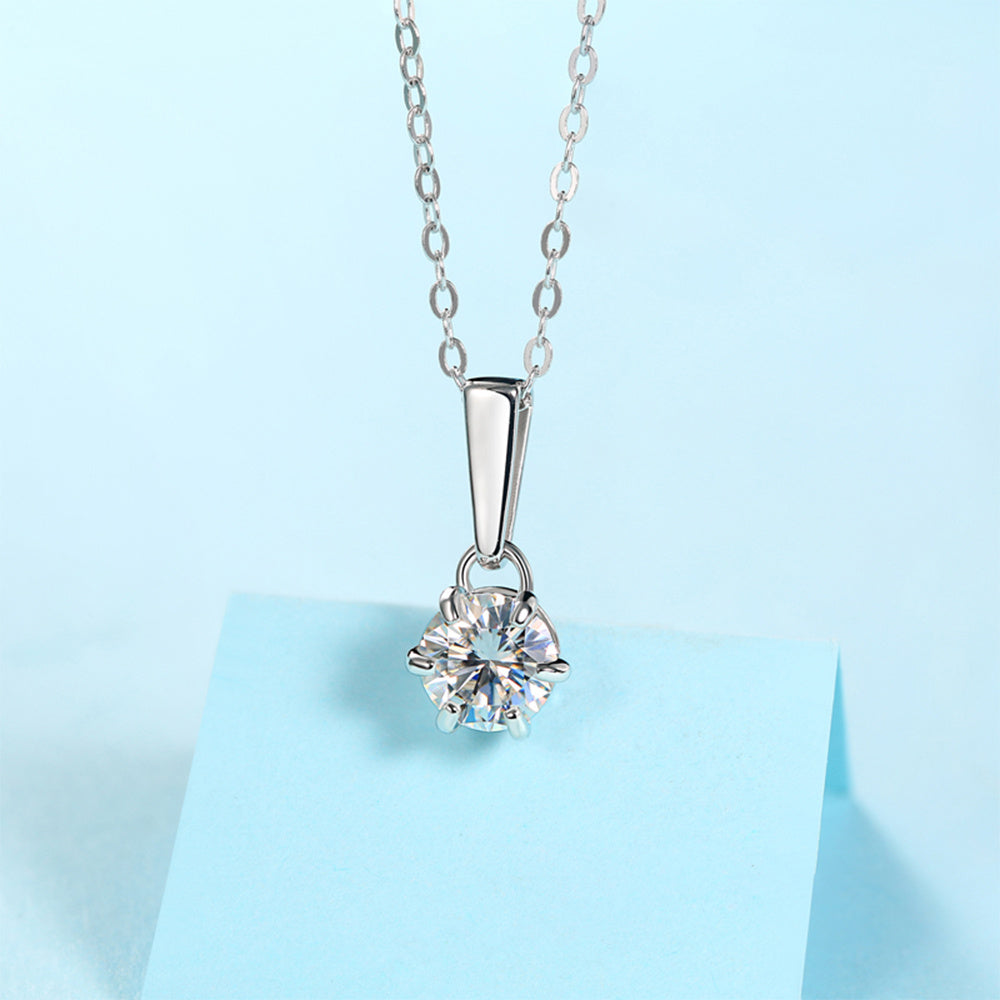 Moissanite Necklace 925 Sterling Silver