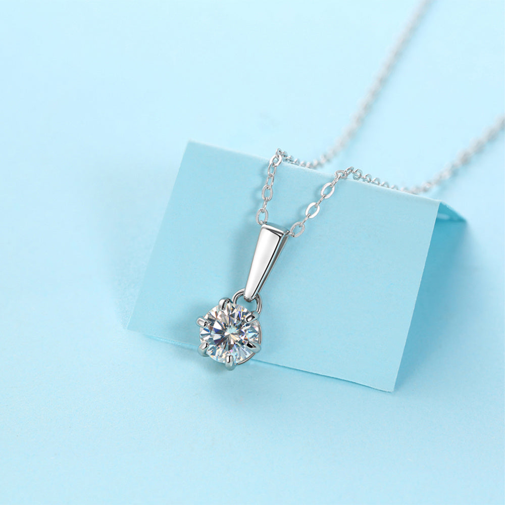 Moissanite Necklace 925 Sterling Silver