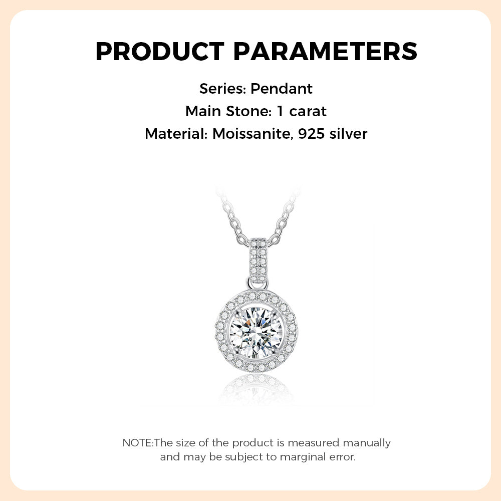 Moissanite Necklace 925 Sterling Silver