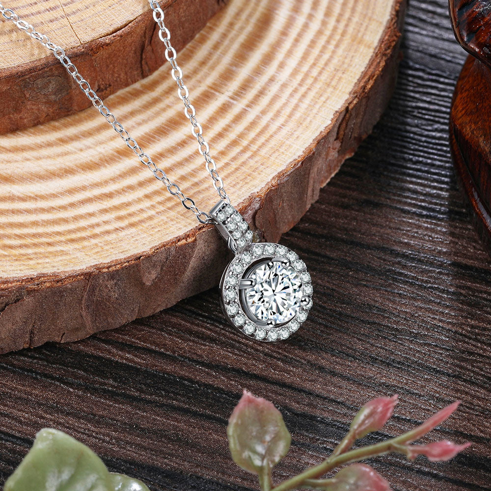 Moissanite Necklace 925 Sterling Silver