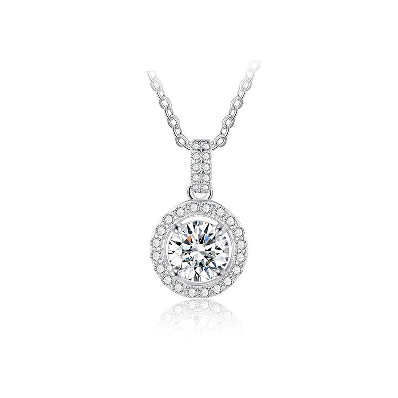 Moissanite Necklace 925 Sterling Silver