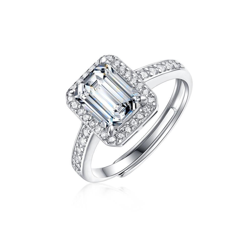 Moissanite Ring 925 Sterling Silver