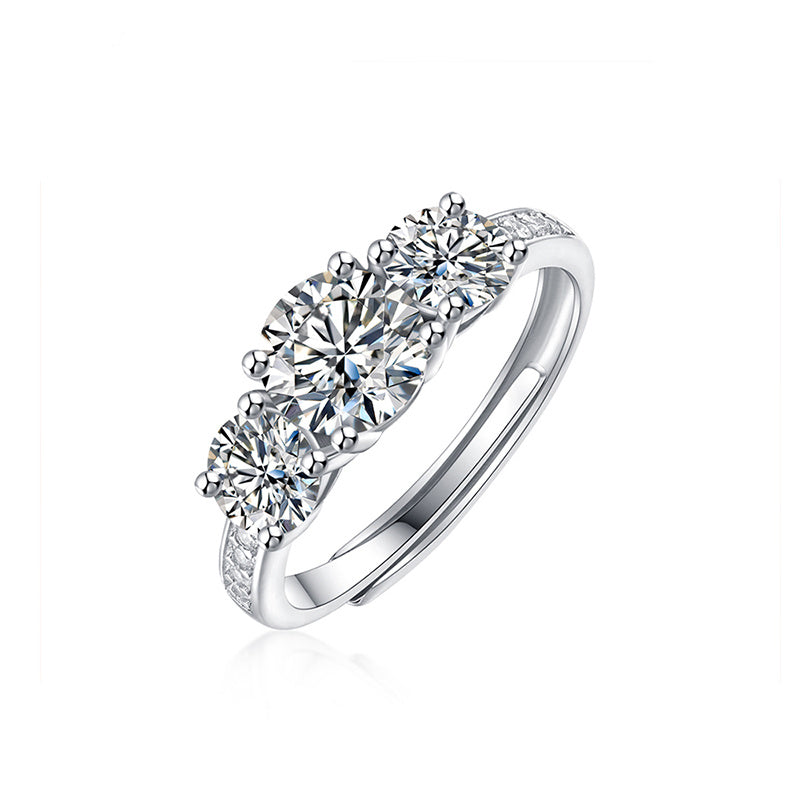 Moissanite Ring 925 Sterling Silver